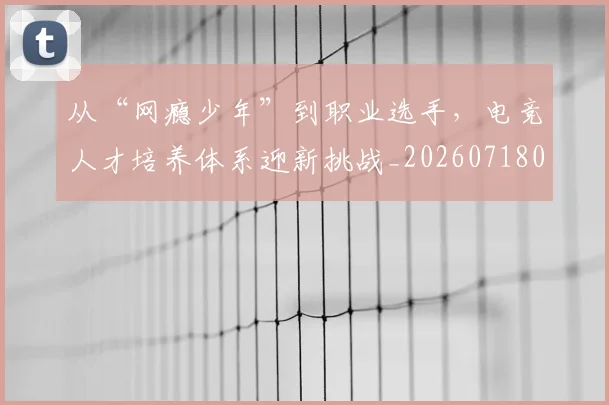 从“网瘾少年”到职业选手,电竞人才培养体系迎新挑战_20260718000220